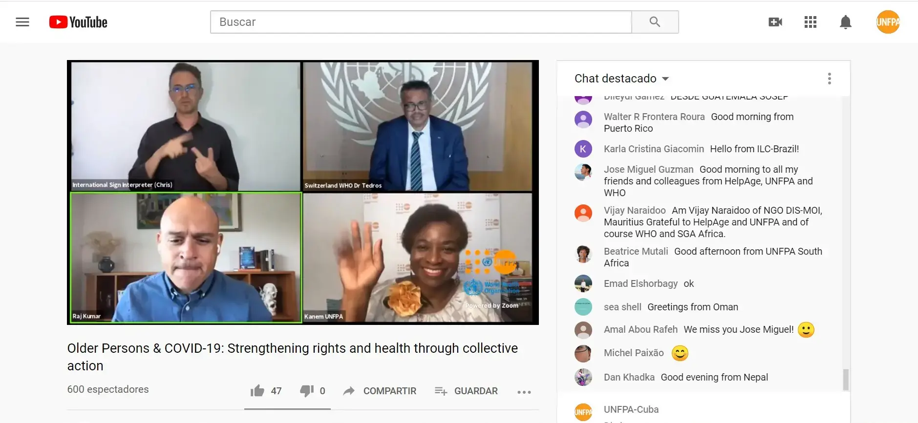 UNFPA y OMS hacen un llamado a la comunidad internacional para proteger la salud y los derechos de las personas mayores 